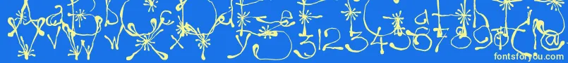 Czcionka Yay17 – żółte czcionki na niebieskim tle