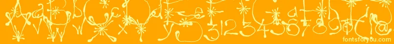 Czcionka Yay17 – żółte czcionki na pomarańczowym tle