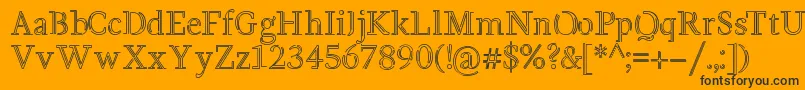 Bentwire-Schriftart – Schwarze Schriften auf orangefarbenem Hintergrund