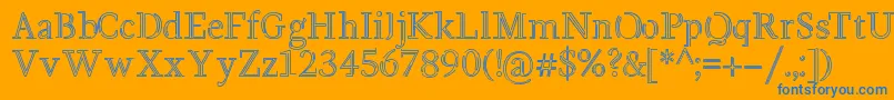 Bentwire Font – Blue Fonts on Orange Background