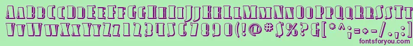 Avond19 Font – Purple Fonts on Green Background