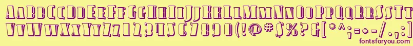 Avond19 Font – Purple Fonts on Yellow Background