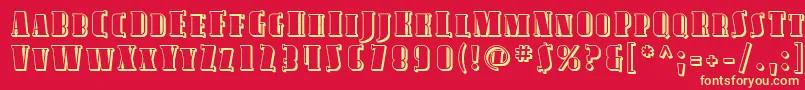 Avond19 Font – Yellow Fonts on Red Background