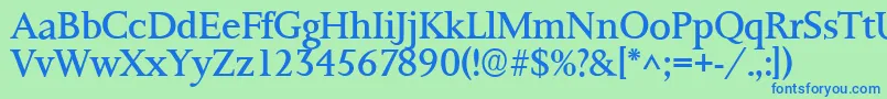 Ft8rRoman Font – Blue Fonts on Green Background
