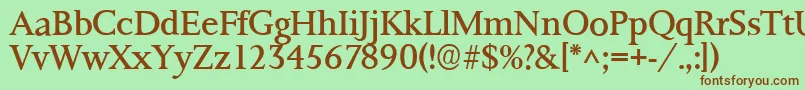 Ft8rRoman-fontti – ruskeat fontit vihreällä taustalla