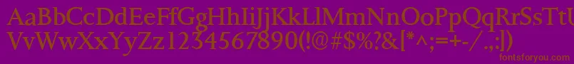 Ft8rRoman-fontti – ruskeat fontit violetilla taustalla