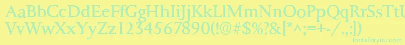 Ft8rRoman Font – Green Fonts on Yellow Background