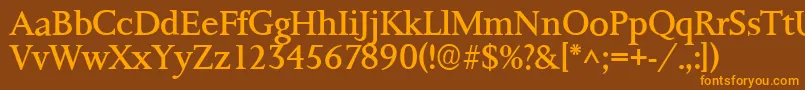 Ft8rRoman Font – Orange Fonts on Brown Background