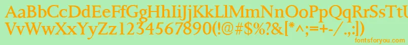 Ft8rRoman Font – Orange Fonts on Green Background