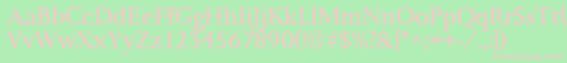 Ft8rRoman-fontti – vaaleanpunaiset fontit vihreällä taustalla