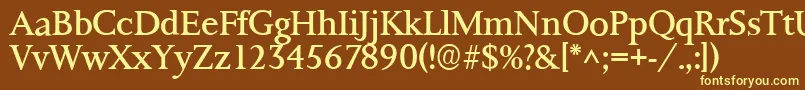 Ft8rRoman Font – Yellow Fonts on Brown Background