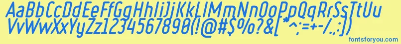 RulerVolumeFill Font – Blue Fonts on Yellow Background