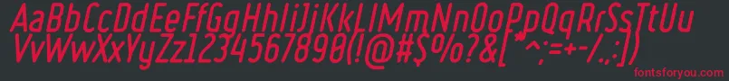 RulerVolumeFill-Schriftart – Rote Schriften auf schwarzem Hintergrund