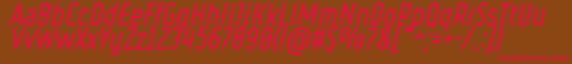 フォントRulerVolumeFill – 赤い文字が茶色の背景にあります。