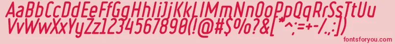 RulerVolumeFill-Schriftart – Rote Schriften auf rosa Hintergrund