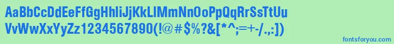 ArezzoCdDemi Font – Blue Fonts on Green Background