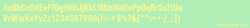 ArezzoCdDemi Font – Yellow Fonts on Green Background