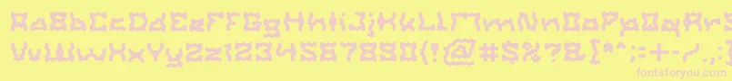 フォントShakeItOff – ピンクのフォント、黄色の背景