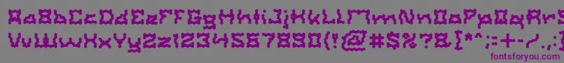 フォントShakeItOff – 紫色のフォント、灰色の背景