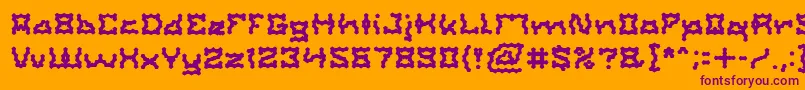 ShakeItOff-Schriftart – Violette Schriften auf orangefarbenem Hintergrund