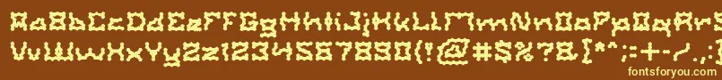 ShakeItOff-fontti – keltaiset fontit ruskealla taustalla