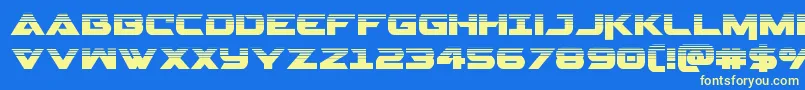 Gemina2half Font – Yellow Fonts on Blue Background
