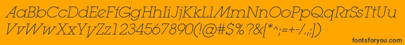 LugaextralightadcItalic Font – Black Fonts on Orange Background