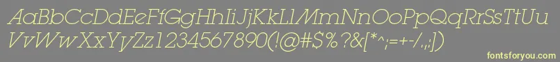 LugaextralightadcItalic Font – Yellow Fonts on Gray Background