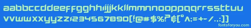 Hollowpointexpand Font – Green Fonts on Blue Background