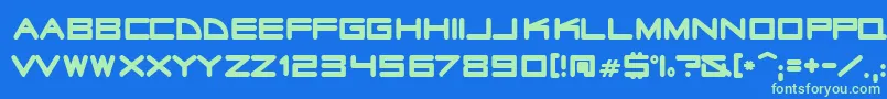 Radiosta Font – Green Fonts on Blue Background