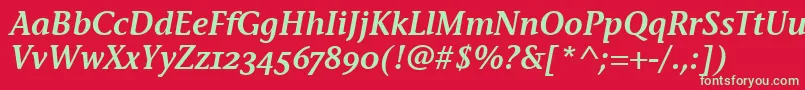 StoneInfSemOsItcTtSemiita Font – Green Fonts on Red Background