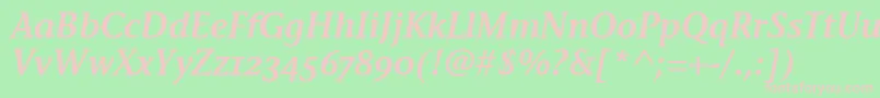 Czcionka StoneInfSemOsItcTtSemiita – różowe czcionki na zielonym tle
