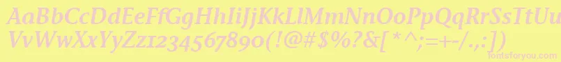 StoneInfSemOsItcTtSemiita Font – Pink Fonts on Yellow Background