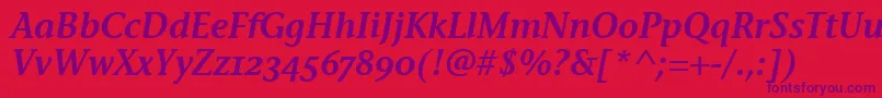 StoneInfSemOsItcTtSemiita Font – Purple Fonts on Red Background
