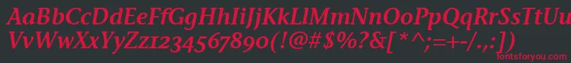 フォントStoneInfSemOsItcTtSemiita – 黒い背景に赤い文字