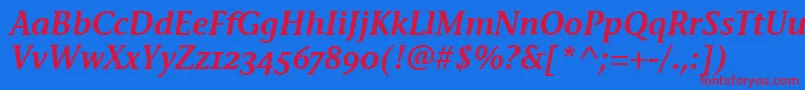 StoneInfSemOsItcTtSemiita Font – Red Fonts on Blue Background