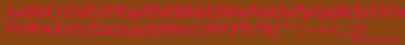 StoneInfSemOsItcTtSemiita Font – Red Fonts on Brown Background