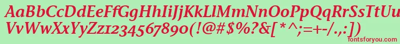 StoneInfSemOsItcTtSemiita Font – Red Fonts on Green Background
