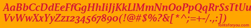 StoneInfSemOsItcTtSemiita Font – Red Fonts on Orange Background
