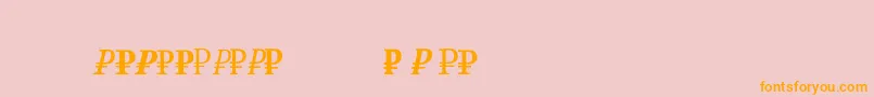 Rubsr-Schriftart – Orangefarbene Schriften auf rosa Hintergrund