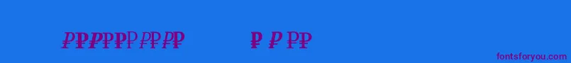 Rubsr-Schriftart – Violette Schriften auf blauem Hintergrund