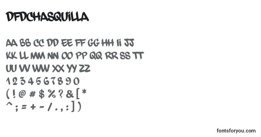 Fuente Dfdchasquilla - alfabeto, números, caracteres especiales