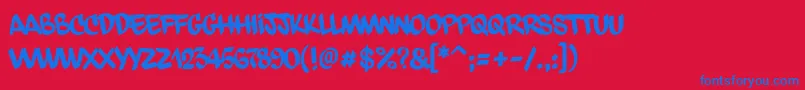 Dfdchasquilla Font – Blue Fonts on Red Background