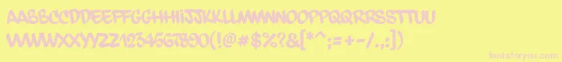 Dfdchasquilla Font – Pink Fonts on Yellow Background