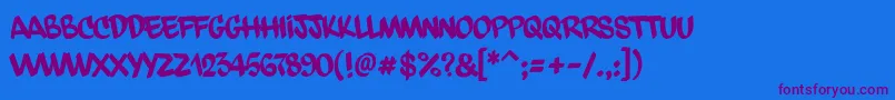 Dfdchasquilla-Schriftart – Violette Schriften auf blauem Hintergrund