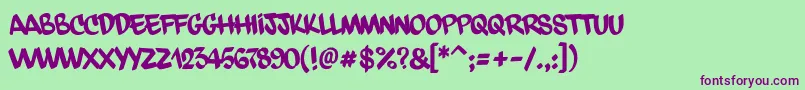 Dfdchasquilla Font – Purple Fonts on Green Background