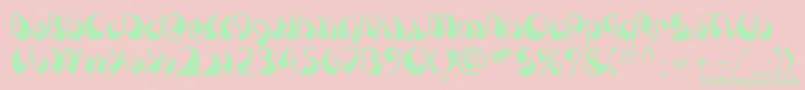 BreezeLtLeft Font – Green Fonts on Pink Background