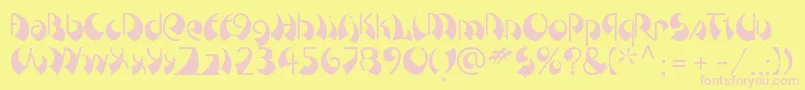 BreezeLtLeft Font – Pink Fonts on Yellow Background