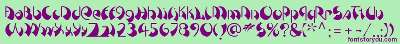 BreezeLtLeft Font – Purple Fonts on Green Background