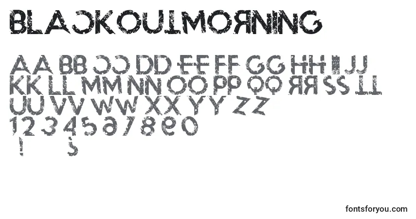 Schriftart Blackoutmorning – Alphabet, Zahlen, spezielle Symbole